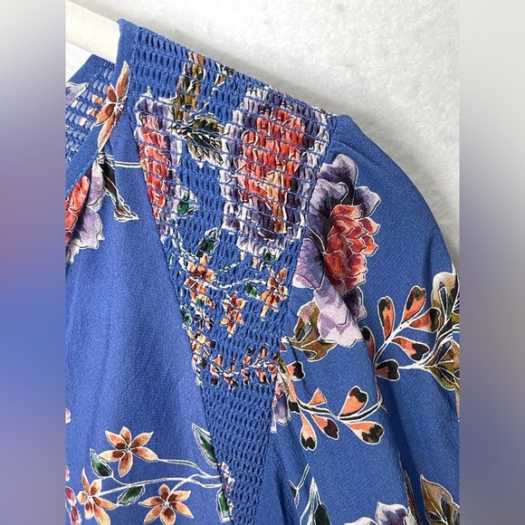 Johnny Was Jade Raine Button Front Blouse Boho Floral 100% Silk Size Small - Picture 8 of 9